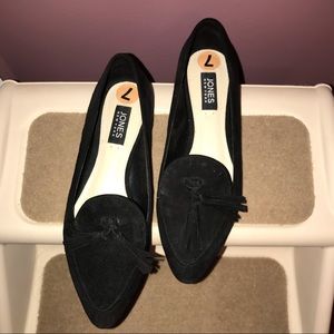 Black Suede Flats with Tassels | Size 7